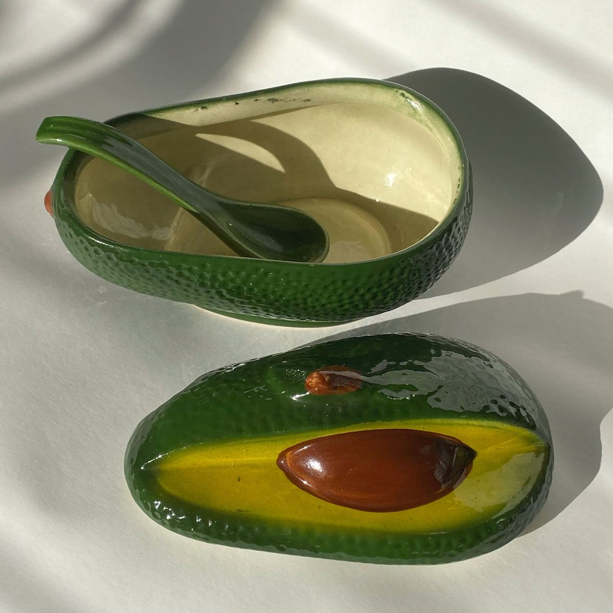 Avocado Set of 2 Spoon Rests, Handmade Ceramic Kitchen Accessories