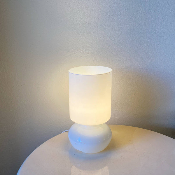 white glass lamp