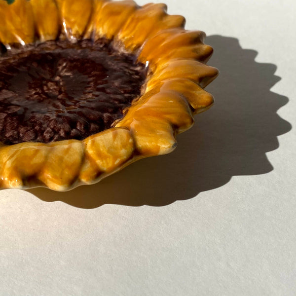hand-painted ceramic sunflower spoon rest