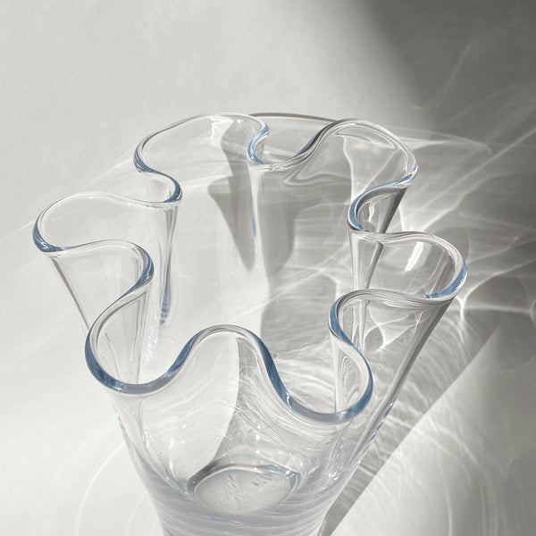 handmade ruffled glass vase