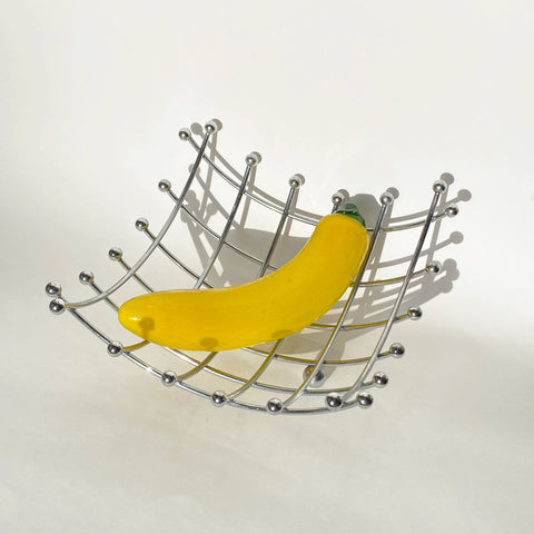 silver grid fruit bowl