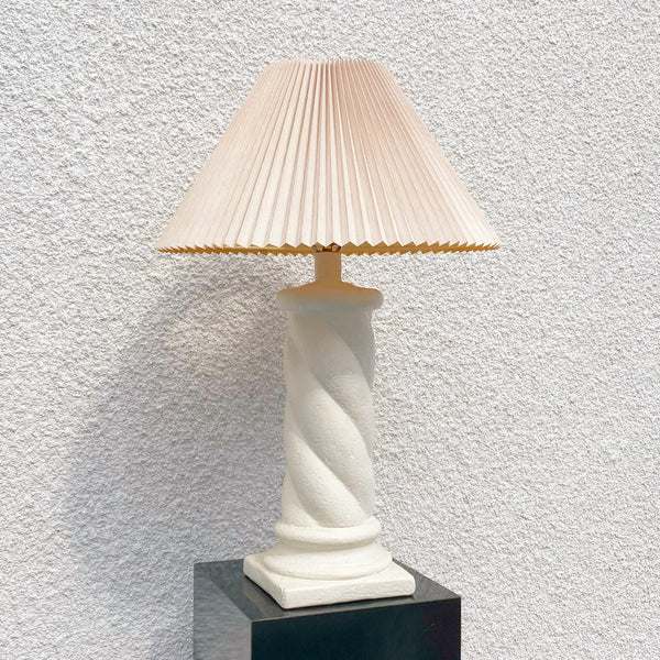vintage 1980s plaster spiral table lamp