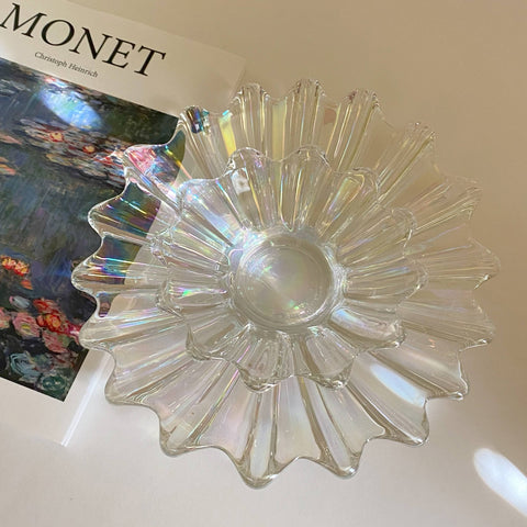 vintage iridescent carnival glass daisy plate