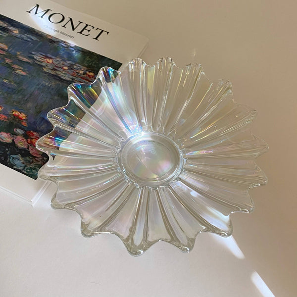 vintage iridescent carnival glass daisy plate