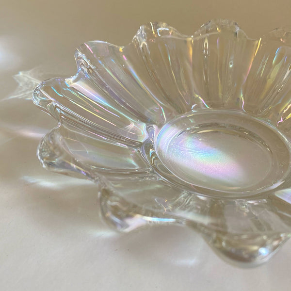 vintage iridescent carnival glass daisy plate