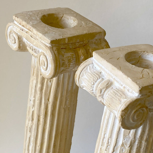 s/2 vintage pillar column candlesticks