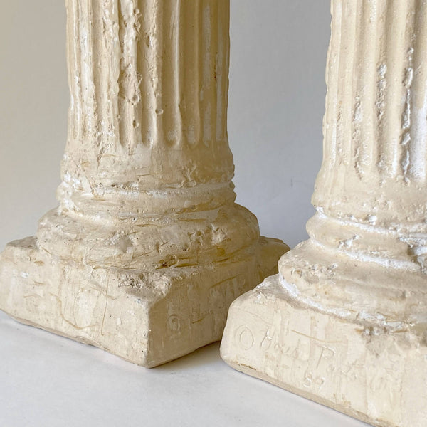 s/2 vintage pillar column candlesticks