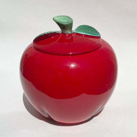 vintage ceramic apple cookie jar