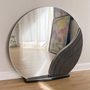 vintage faux granite accented vanity mirror