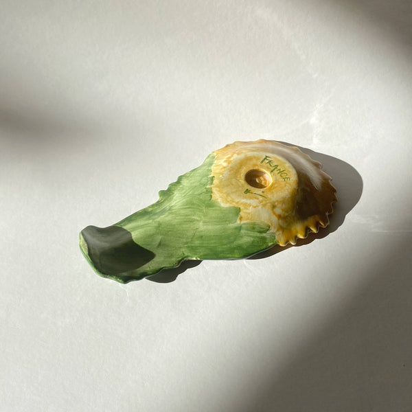 hand-painted ceramic sunflower spoon rest
