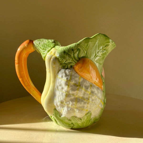 hand-painted ceramic vegetable pitcher