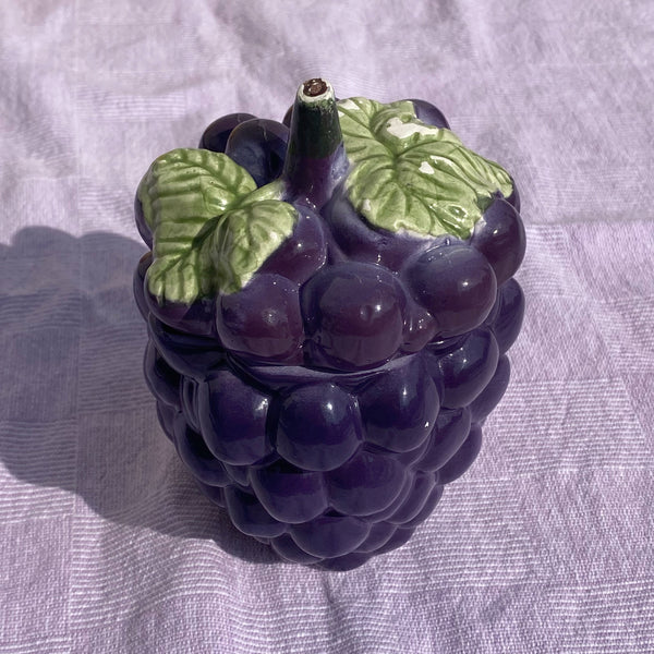 ceramic grape lidded jar