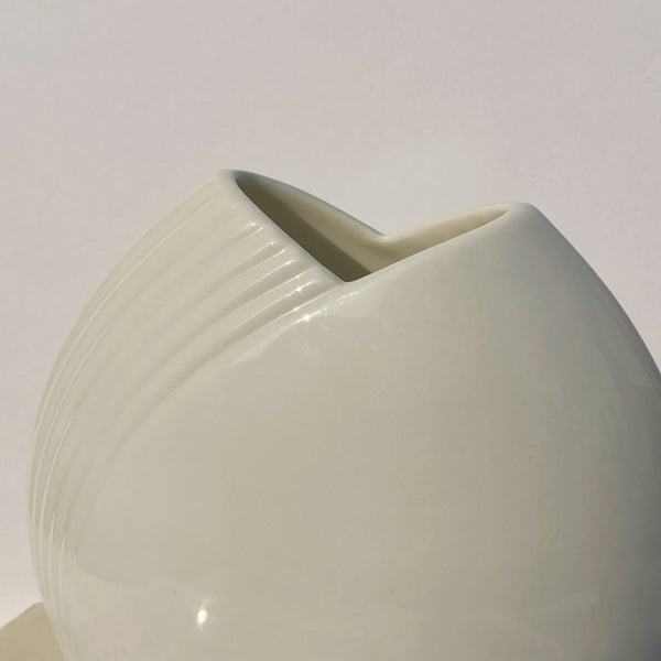 cream ceramic art deco style vase