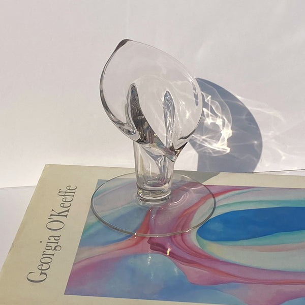 large glass calla lily candle holder