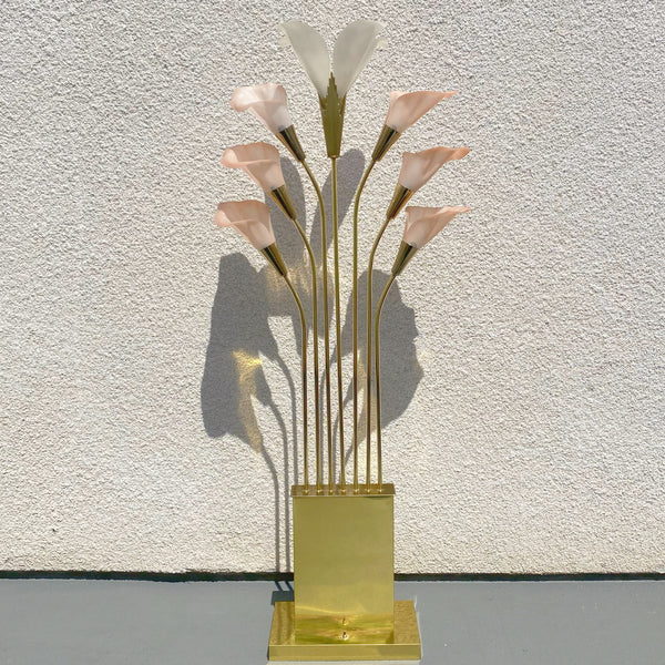 vintage brass calla lily floor lamp