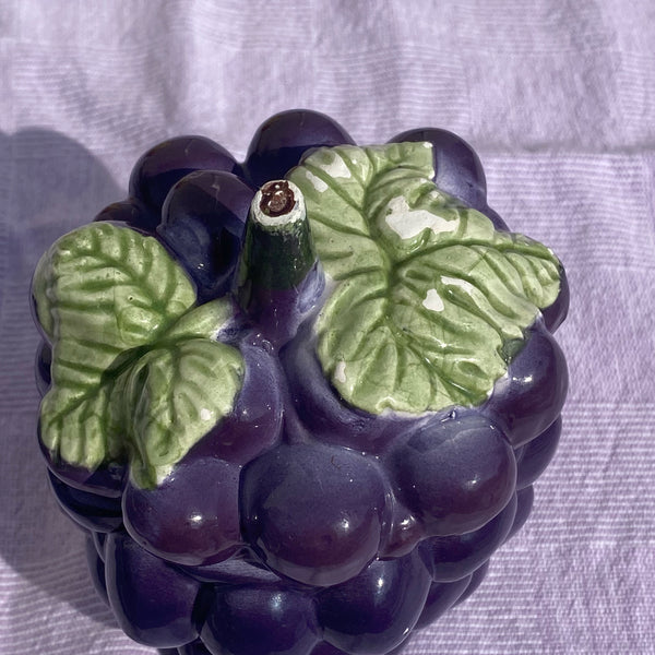 ceramic grape lidded jar
